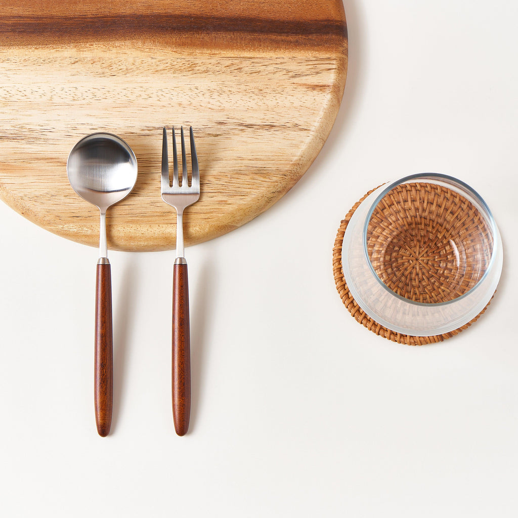 [Bogen] Hard Maple 2 Large Tea Spoon & 2 Salad Fork - HANKOOK