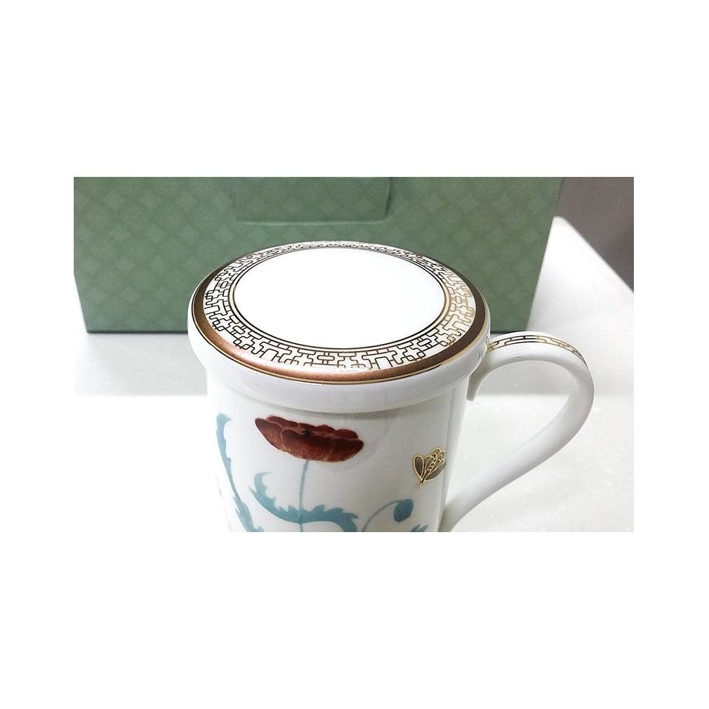 [Cho Choong Do] 4-Piece Mug set with Cover (Eggplant,Poppies), Serving for 2 - HANKOOK
