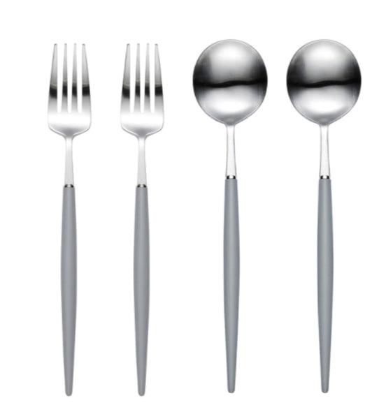 [Bogen] Eiffel Satin 2 Salad Fork & 2 Large Tea Spoon set - HANKOOK