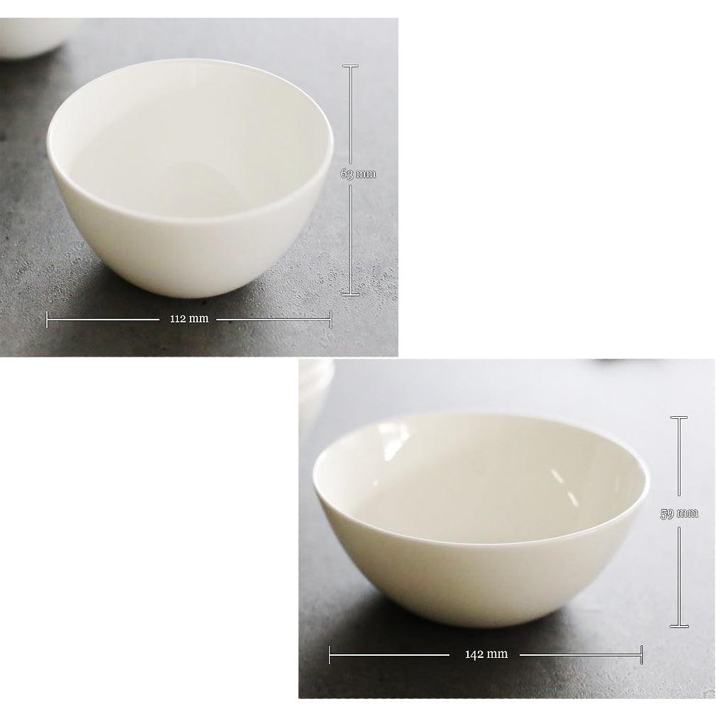 [Whitebloom] 2-Piece Rice Bowl & 2-Piece Soup Bowl - HANKOOK