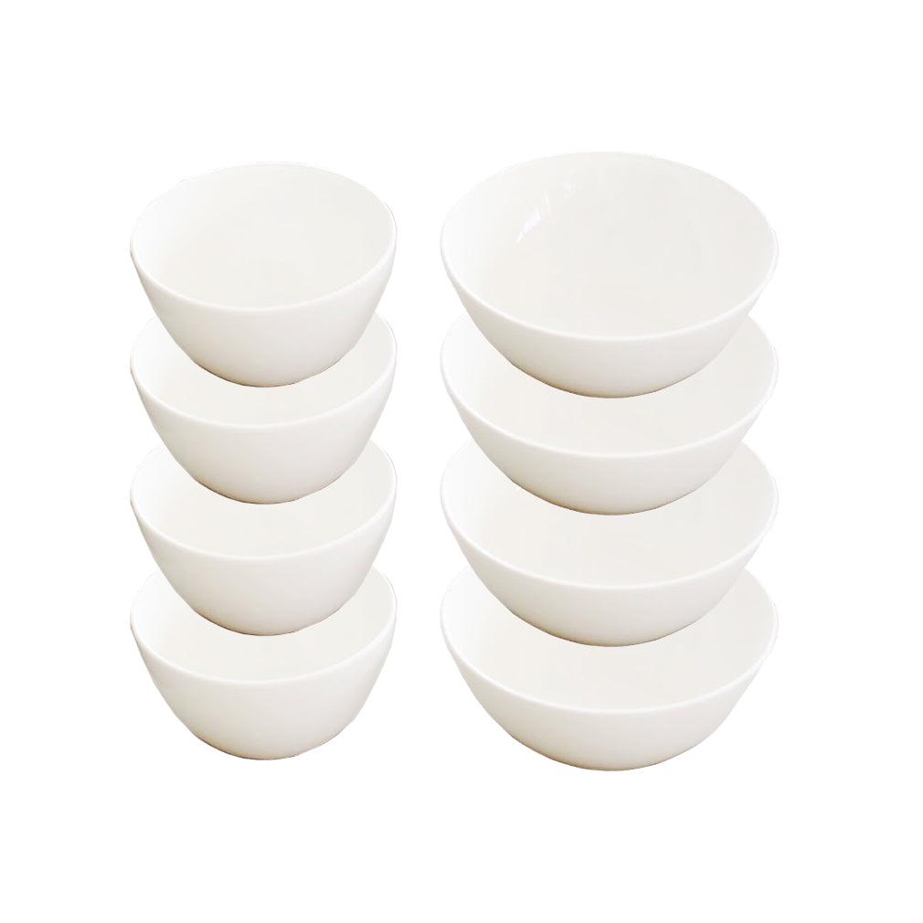 [Whitebloom] 4-Piece Rice Bowl & 4-Piece Soup Bowl - HANKOOK