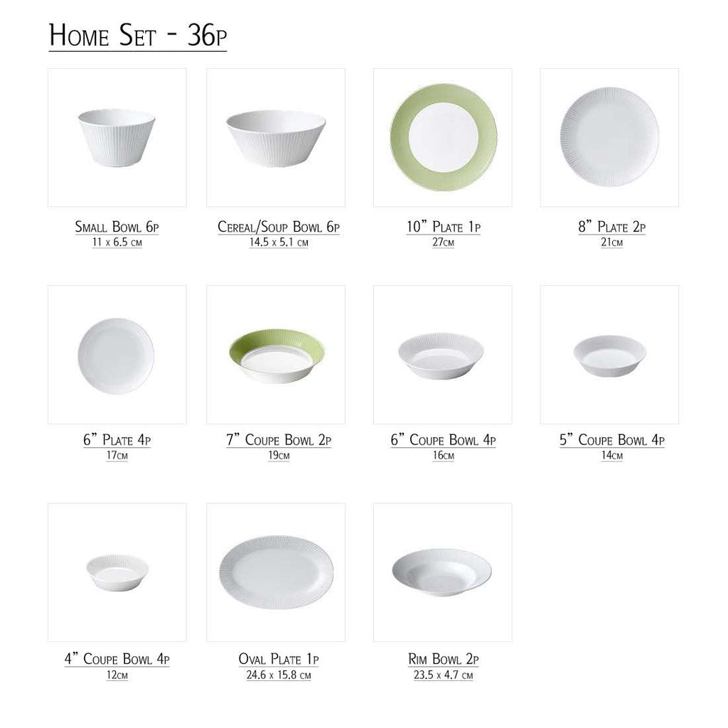 [Lime] 36-Piece Home set, Serving for 6 - HANKOOK
