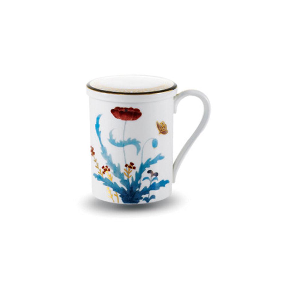 [Cho Choong Do] 4-Piece Mug set with Cover (Eggplant,Poppies), Serving for 2 - HANKOOK