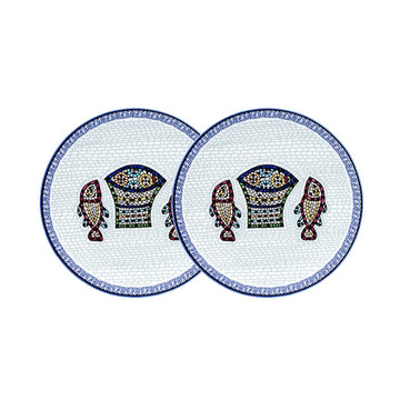 [Five Loaves and Two Fish] Round Plate, 2pcs