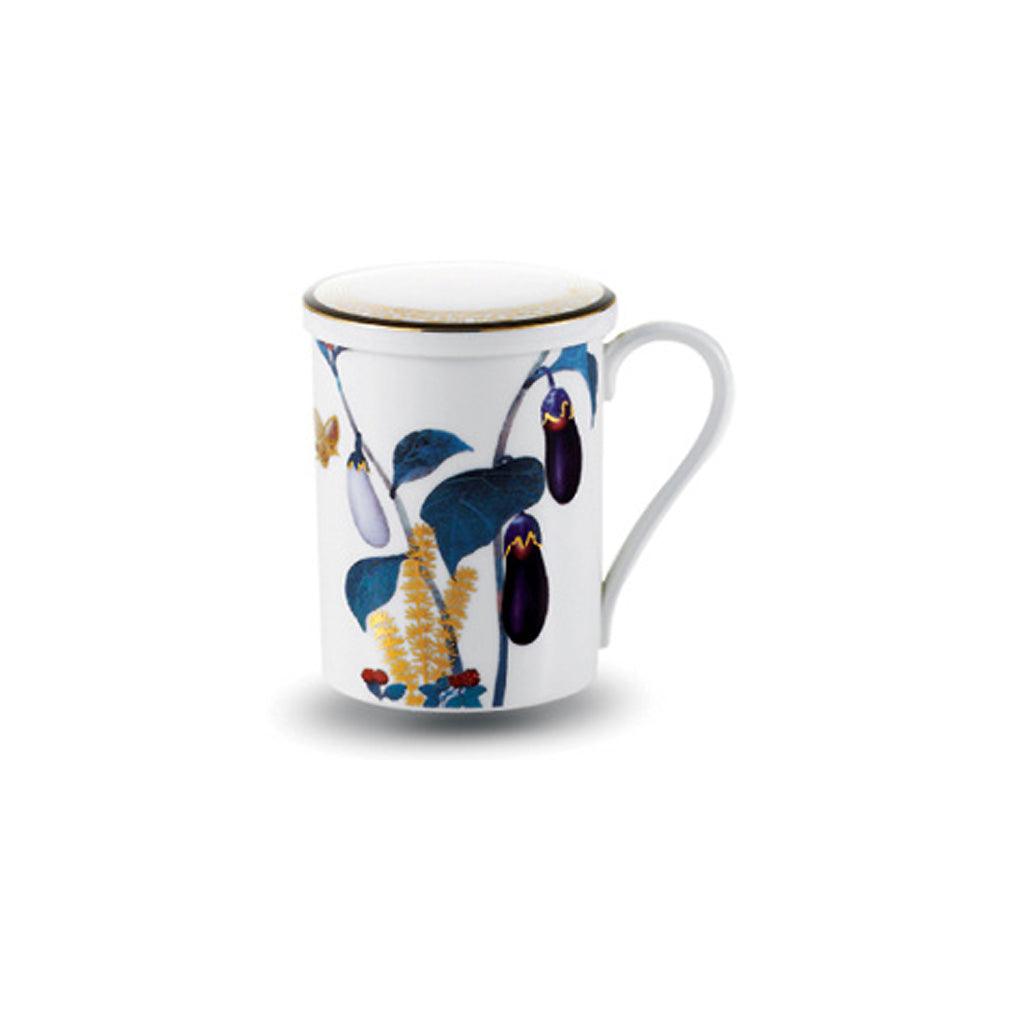 [Cho Choong Do] 4-Piece Mug set with Cover (Eggplant,Poppies), Serving for 2 - HANKOOK