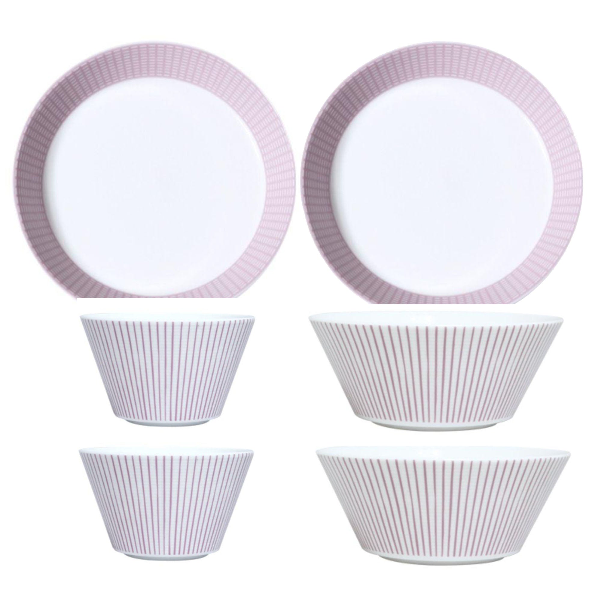 [Cozy Pink] 6-Piece Dinnerware Set