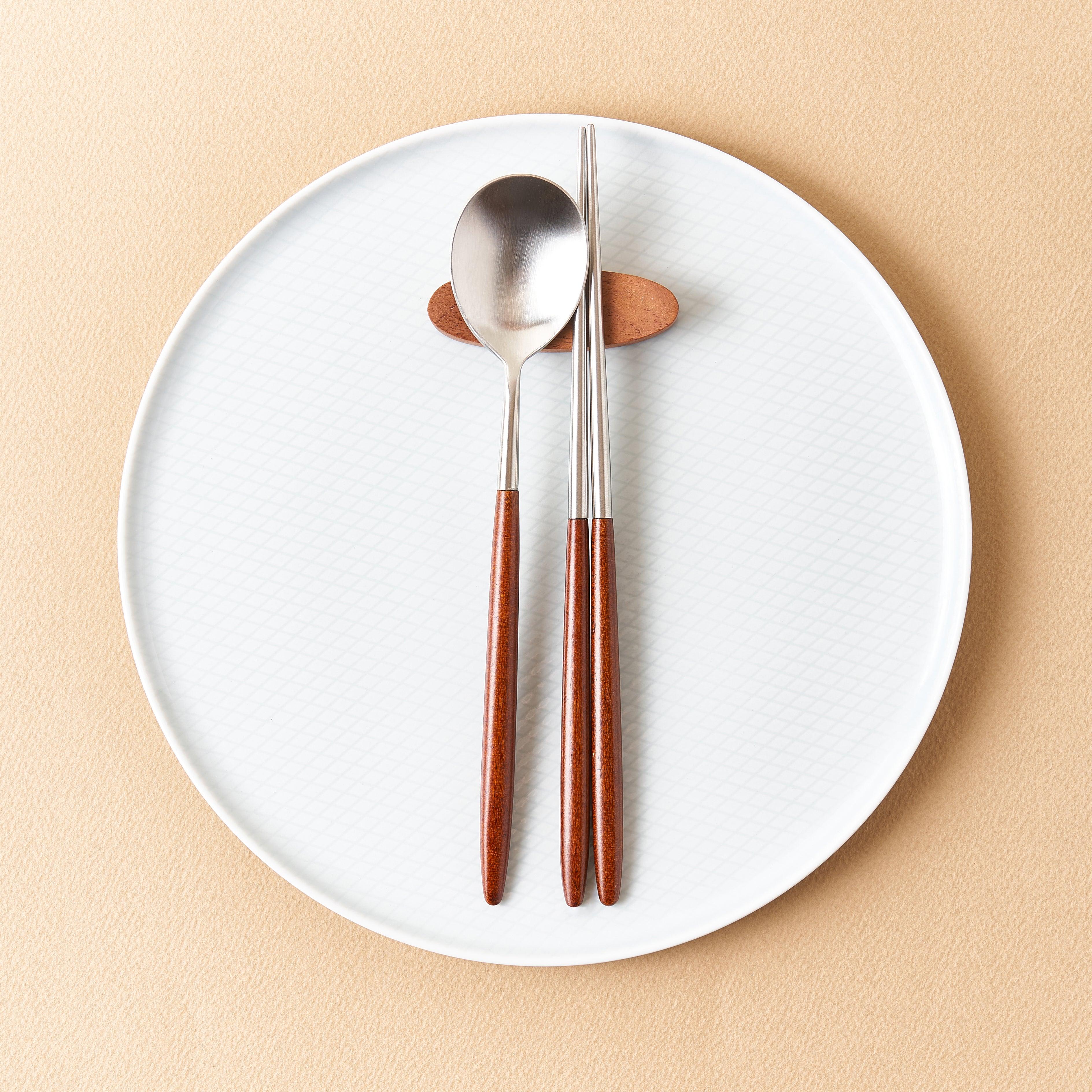 [Bogen] Hard Maple  K-Spoon & Chopsticks, [2 sets] - HANKOOK