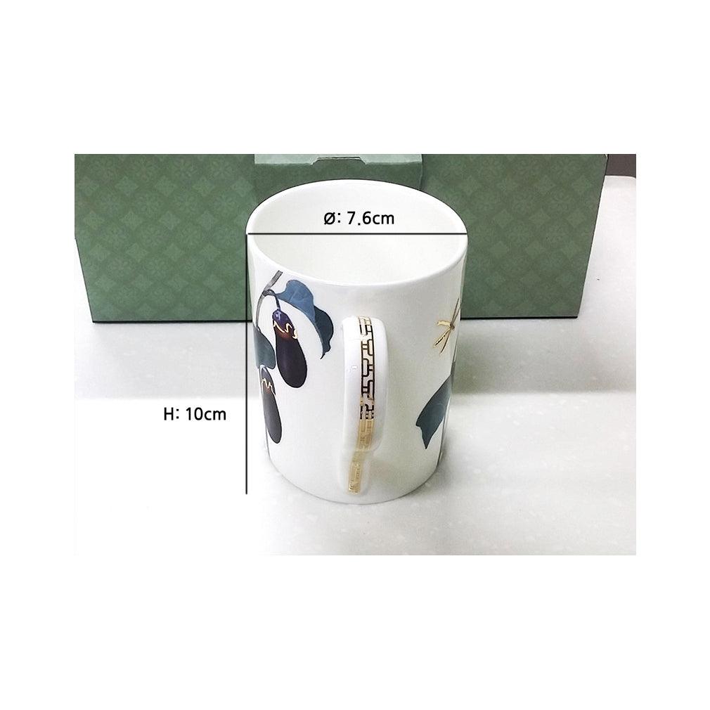 [Cho Choong Do] 4-Piece Mug set with Cover (Eggplant,Poppies), Serving for 2 - HANKOOK