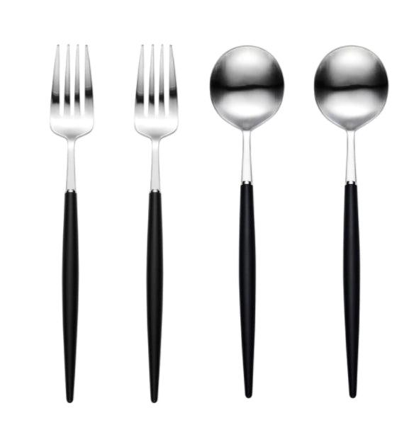 [Bogen] Eiffel Satin 2 Salad Fork & 2 Large Tea Spoon set - HANKOOK