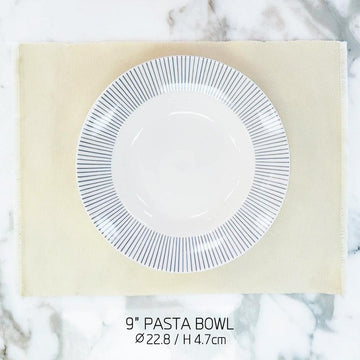 [Cozy Blue] 9" Pasta Bowl (Line), 1pc - HANKOOK
