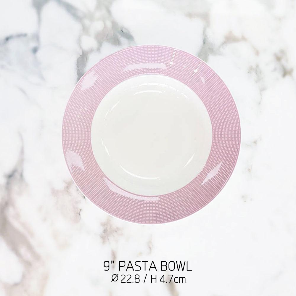 [Cozy Pink] 9" Pasta Bowl (Pattern), 1pc - HANKOOK