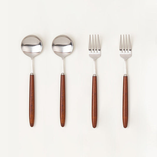 [Bogen] Hard Maple 2 Large Tea Spoon & 2 Salad Fork - HANKOOK