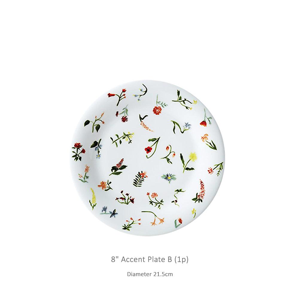[Twig New York] Language of Flowers Set of 2--8" Accent Plates (A & B) - HANKOOK