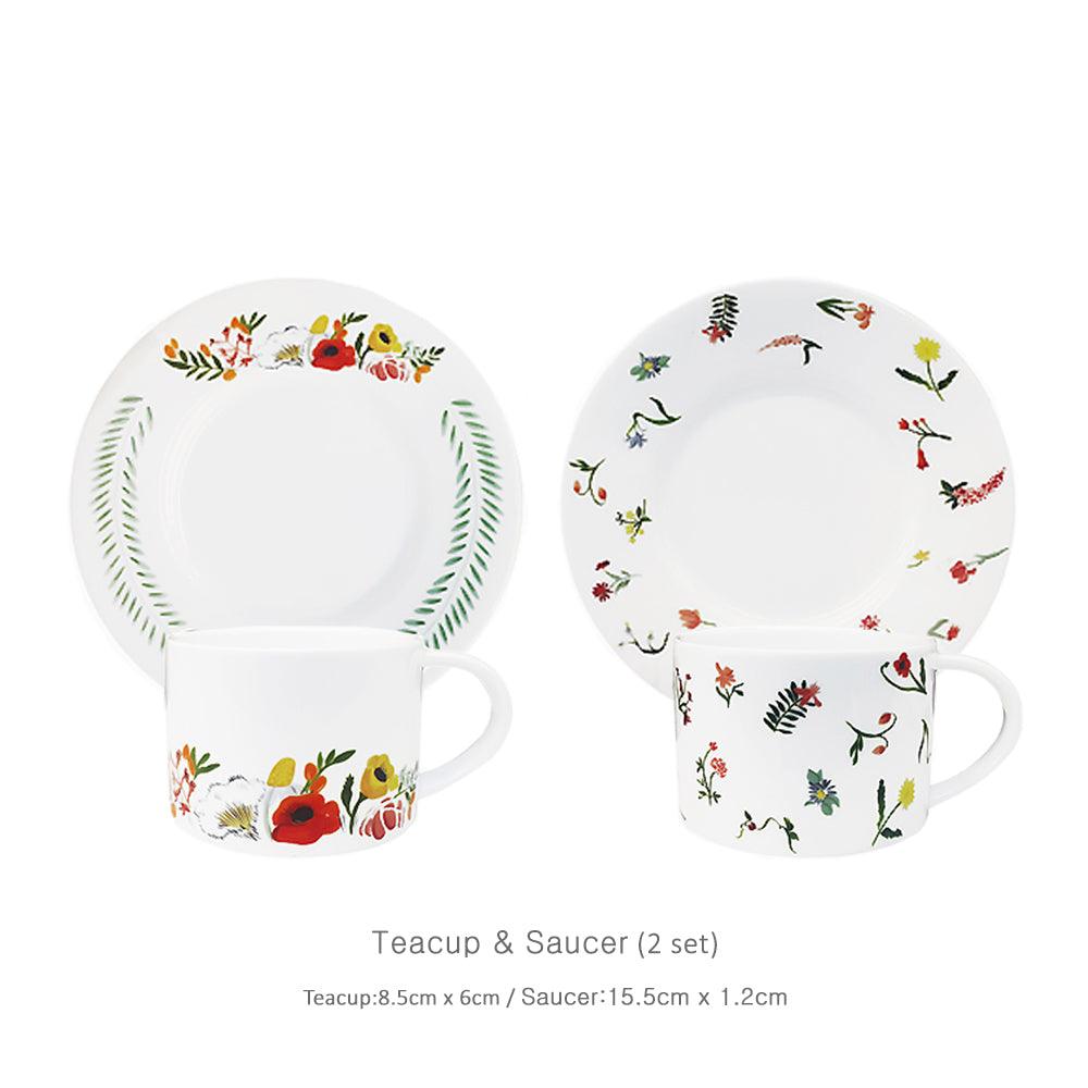[Twig New York] Language of Flowers Set of 2 Cup & Saucer - HANKOOK