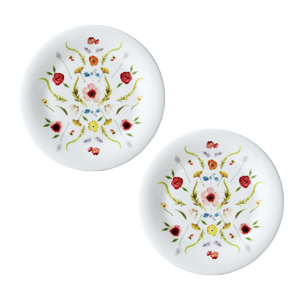 [Twig New York] Scandinavian Floral 8" Accent Plate set, 2pcs - HANKOOK