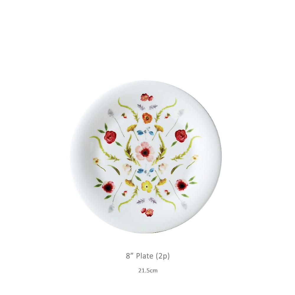 [Twig New York] Scandinavian Floral 8" Accent Plate set, 2pcs - HANKOOK