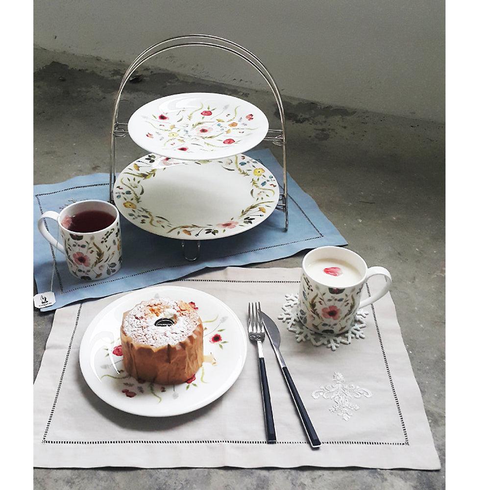 [Twig New York] Scandinavian Floral 8" Accent Plate set, 2pcs - HANKOOK