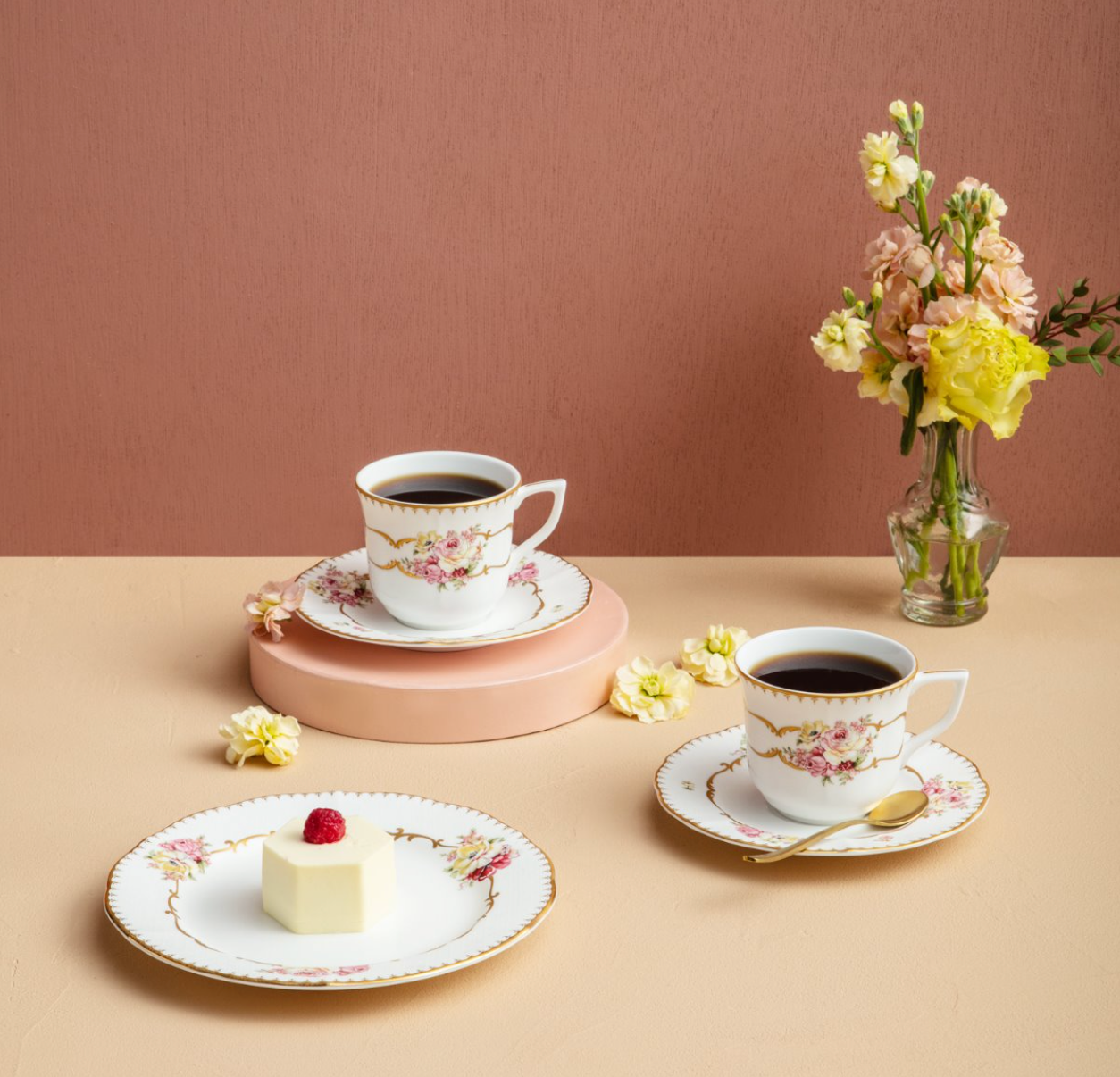 [Flamor Rose Clara] 4-Piece Coffee set, Serving for 2