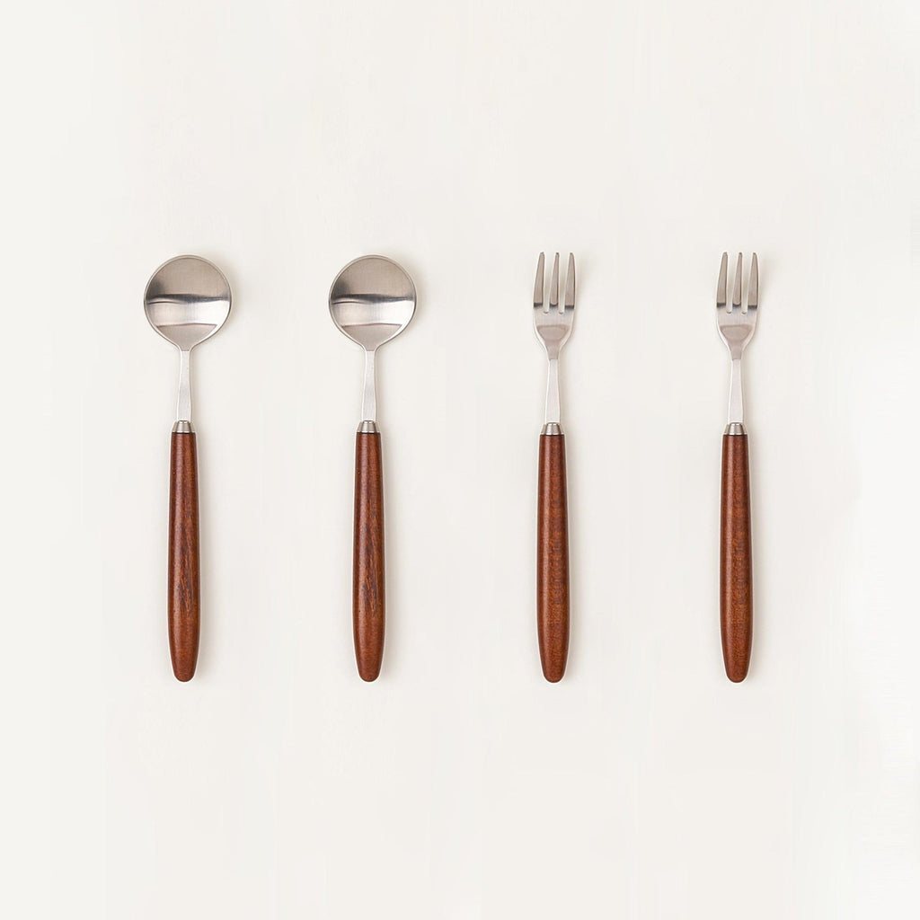 [Bogen] Hard Maple Tea set, 2 Tea Spoon & 2 Tea Fork - HANKOOK