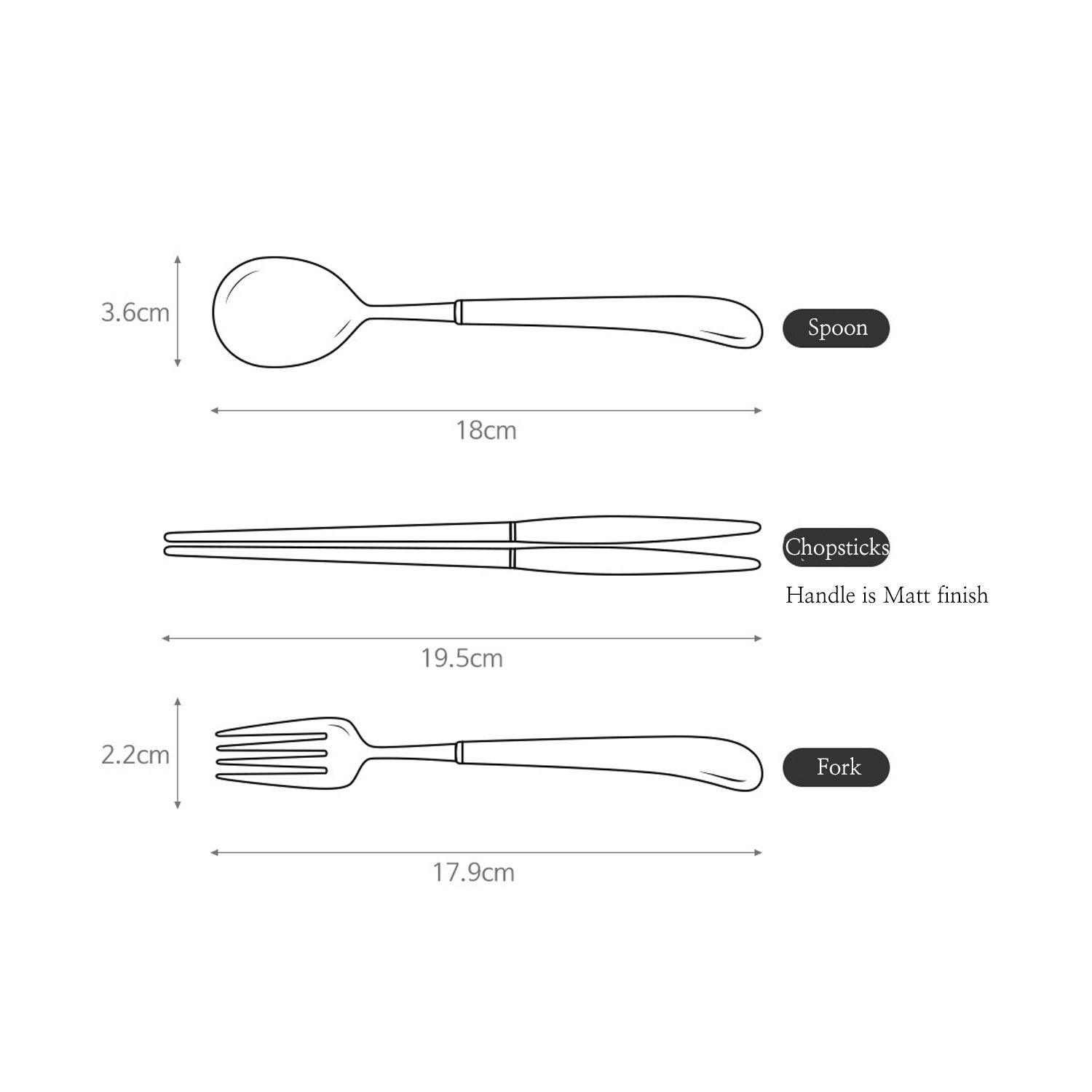 [Bogen]  Swan Gold Kids set, Spoon/Fork/Chopsticks, 4pcs - HANKOOK