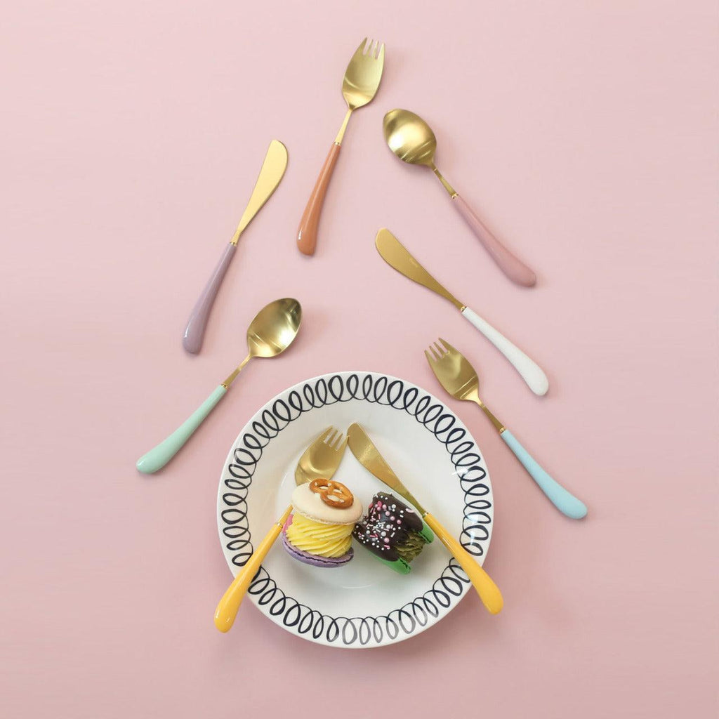 [Bogen] Swan Gold Toddler set, Spoon, Fork & Knife, 3pcs - HANKOOK
