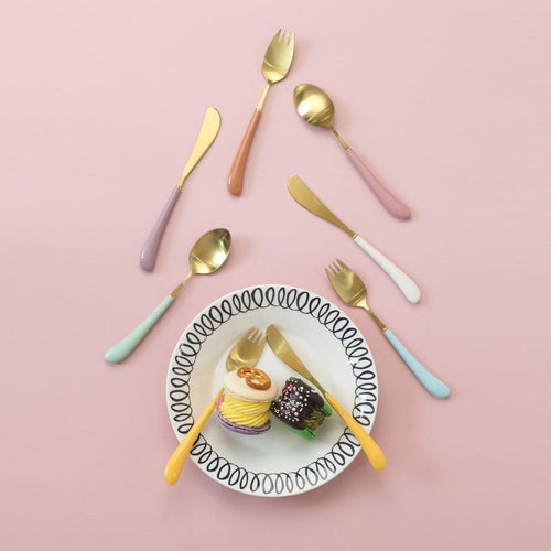 [Bogen] Swan Gold Toddler set, Spoon, Fork & Knife, 3pcs - HANKOOK