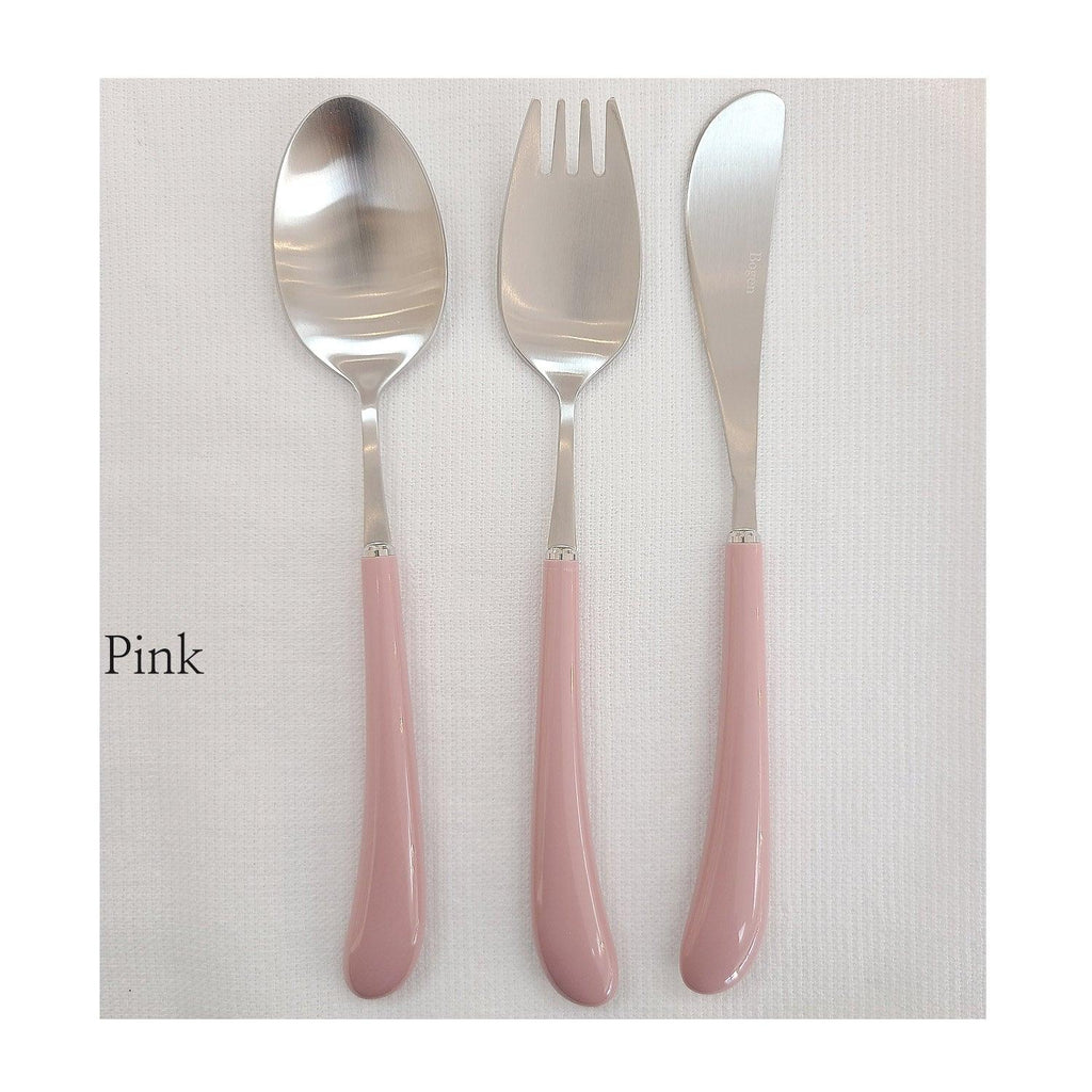 [Bogen] Swan Satin Toddler set, Spoon, Fork & Knife, 3pcs - HANKOOK