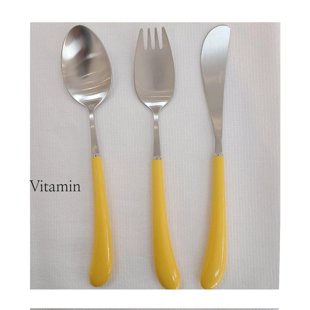 [Bogen] Swan Satin Toddler set, Spoon, Fork & Knife, 3pcs - HANKOOK