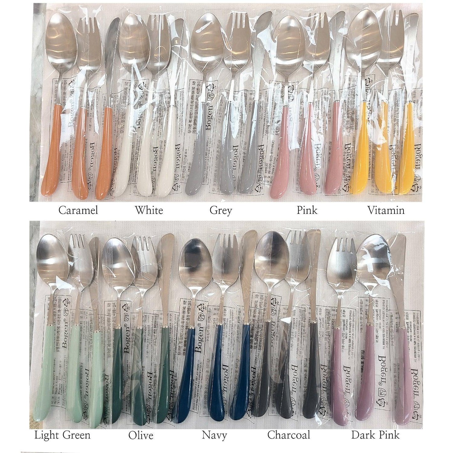 [Bogen] Swan Satin Toddler set, Spoon, Fork & Knife, 3pcs - HANKOOK