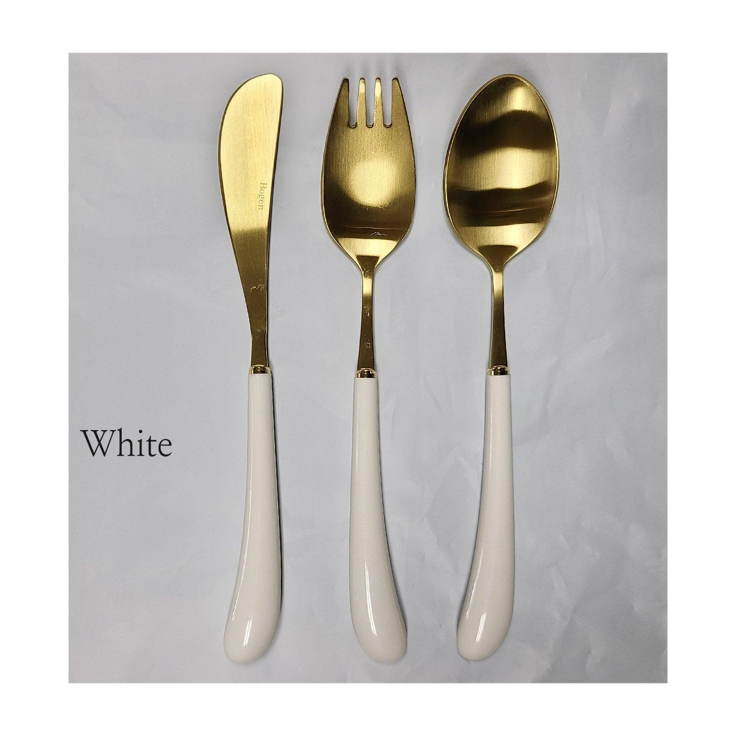 [Bogen] Swan Gold Toddler set, Spoon, Fork & Knife, 3pcs - HANKOOK