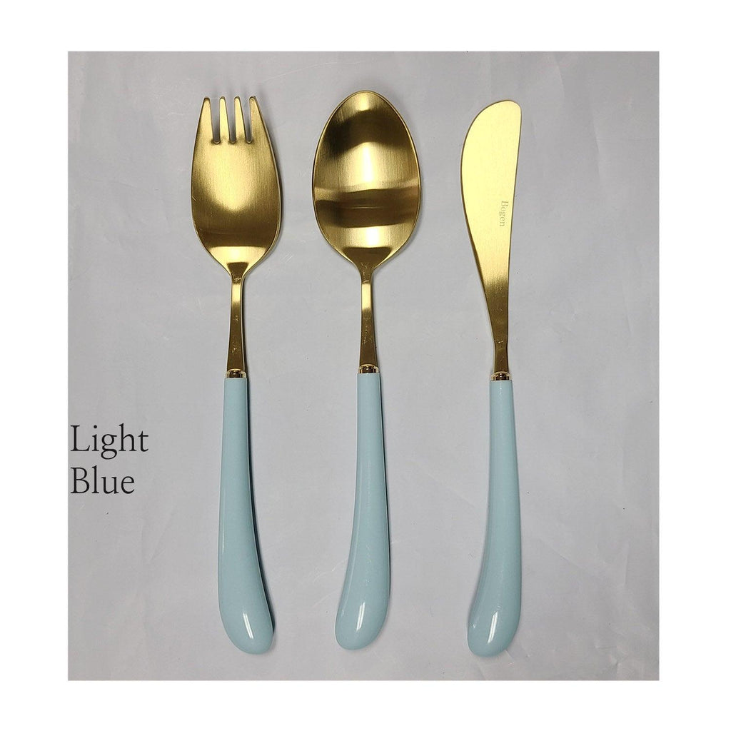 [Bogen] Swan Gold Toddler set, Spoon, Fork & Knife, 3pcs - HANKOOK