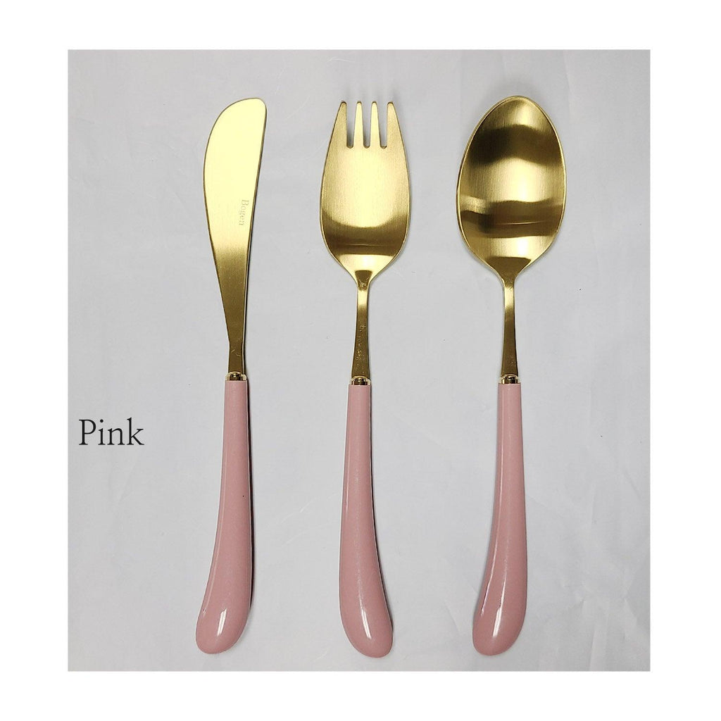 [Bogen] Swan Gold Toddler set, Spoon, Fork & Knife, 3pcs - HANKOOK
