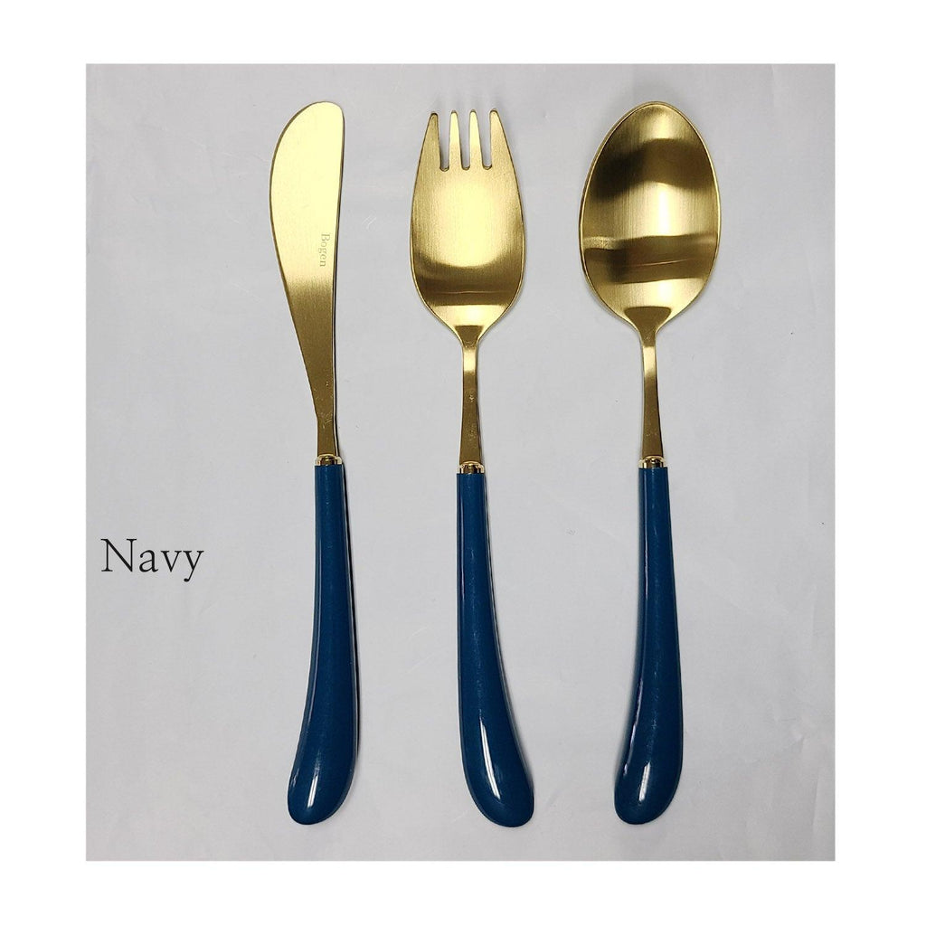 [Bogen] Swan Gold Toddler set, Spoon, Fork & Knife, 3pcs - HANKOOK