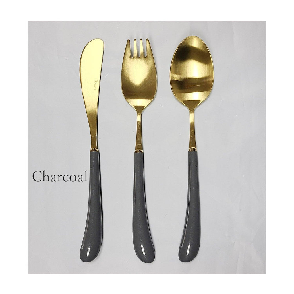 [Bogen] Swan Gold Toddler set, Spoon, Fork & Knife, 3pcs - HANKOOK