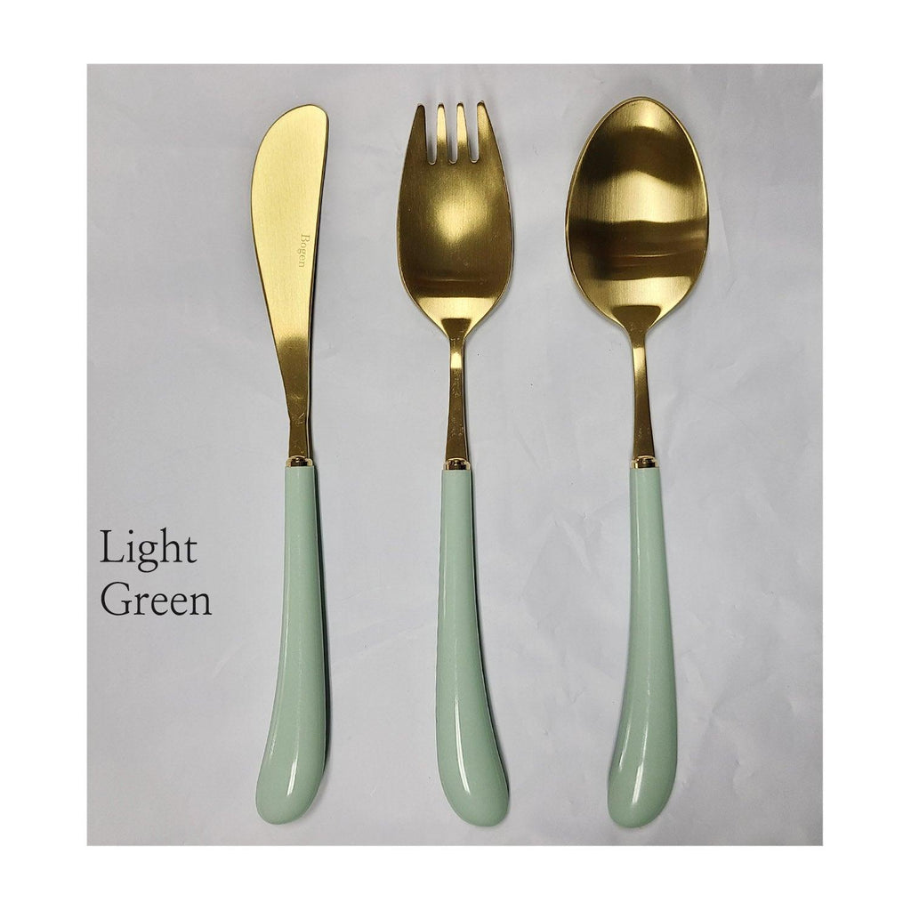 [Bogen] Swan Gold Toddler set, Spoon, Fork & Knife, 3pcs - HANKOOK