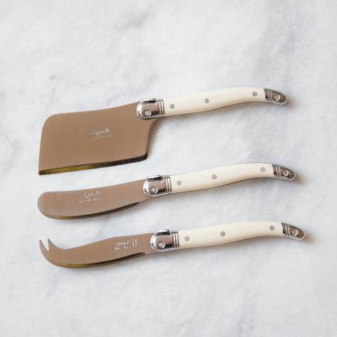 [Laguiole En Aubrac] 3-Piece Cheese Knives, IVORY - HANKOOK