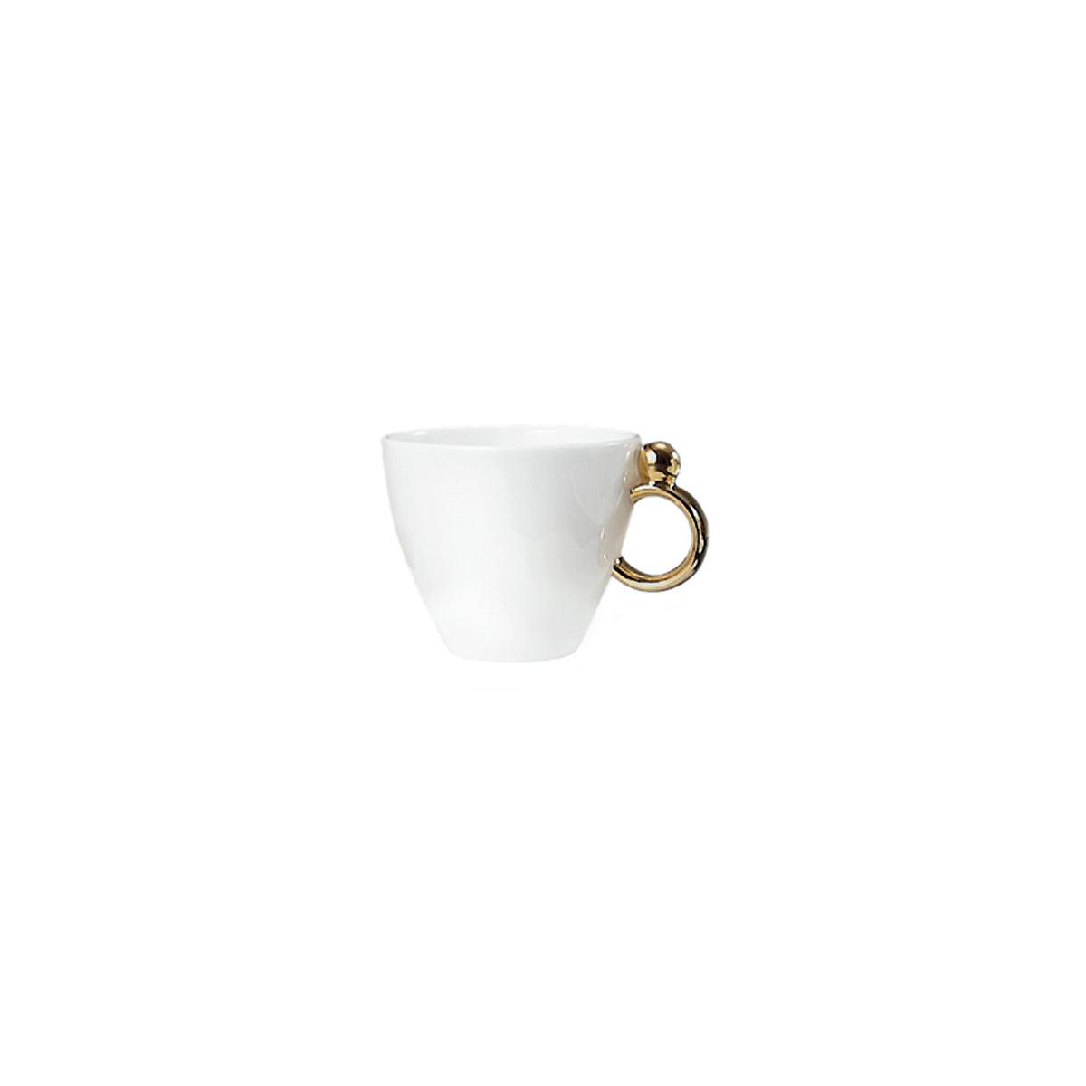 [Prouna] Geometrica Gold Rim Espresso Cup & Saucer Set for 2 - HANKOOK
