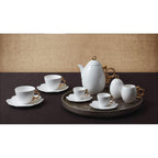[Prouna] Geometrica Gold Rim Sugar Pot w/ Lid and Creamer Pot - HANKOOK