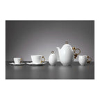 [Prouna] Geometrica Gold Rim Sugar Pot w/ Lid and Creamer Pot - HANKOOK