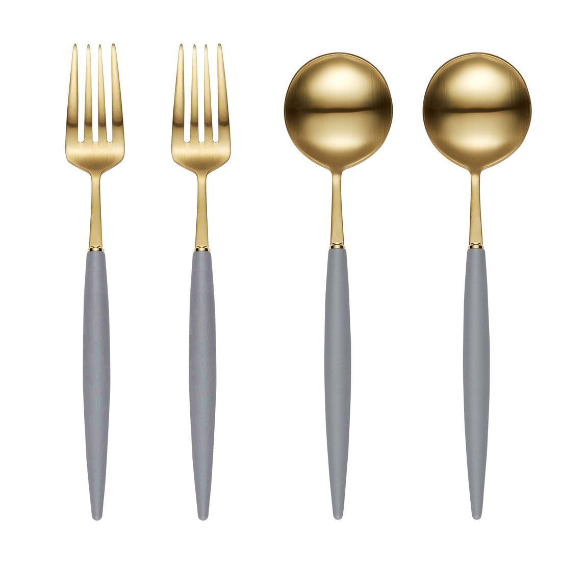 [Bogen] Eiffel Gold 2 Salad Fork & 2 Large Tea Spoon - HANKOOK