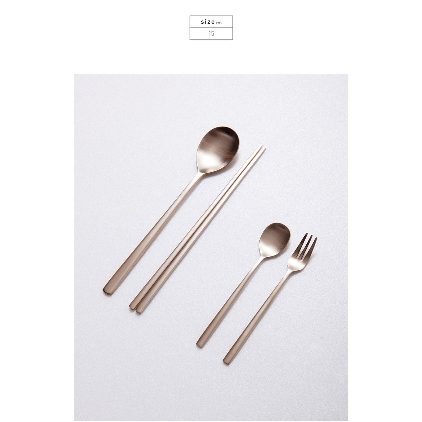 [Hohodang] Brass Tea Spoon and Tea Fork Set - HANKOOK