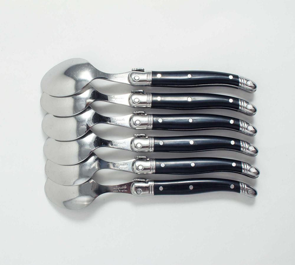 Laguiole Jean Neron] 24-Piece Flatware in Wooden Box, BLACK