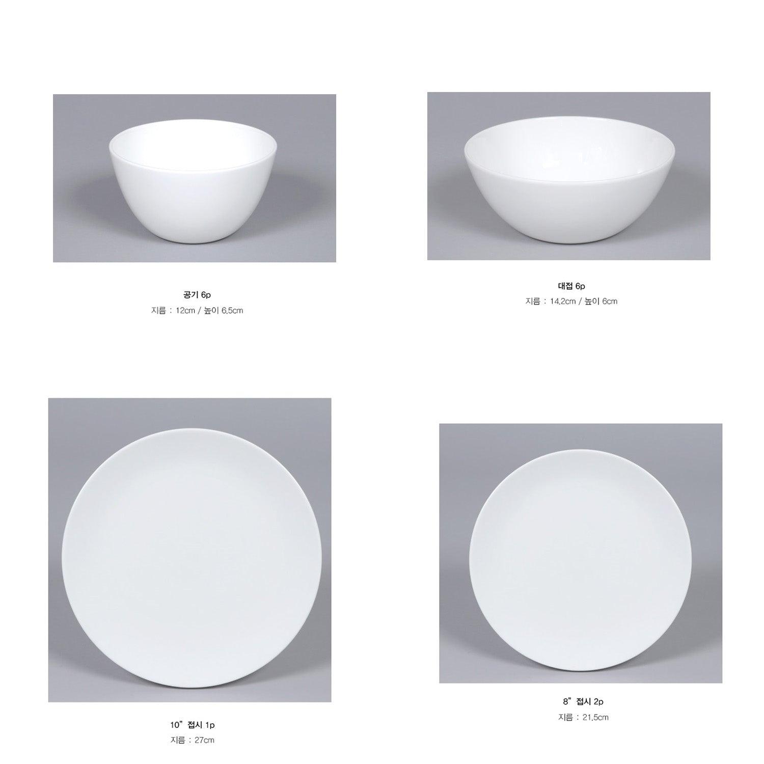 [Moire Blanc] 33-Piece Home set, Serving for 6 - HANKOOK